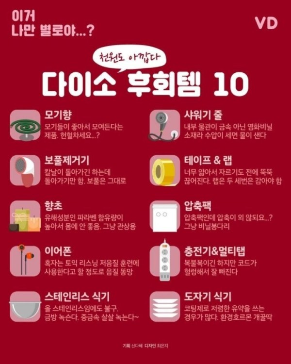 별로여서 걸러야하는 다이소 후회템들