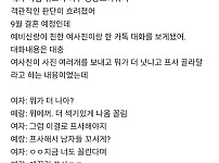 예비 예랑이가 여사친과 나눈 카톡을 보고 고민중인데