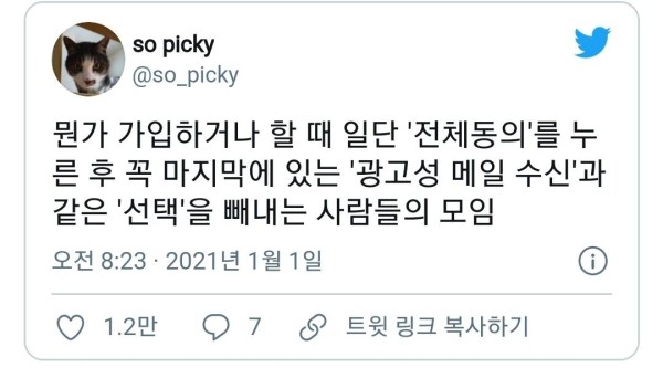 회원가입 마지막 선택 공감가네