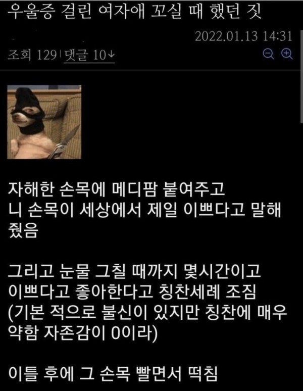 우울증 걸린 여자애 꼬실 때 했던 짓